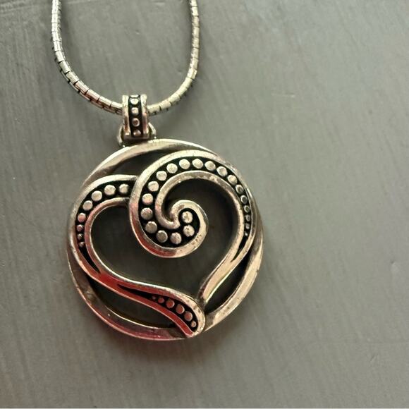 Brighton Silver Tone Heart Pendant Necklace - Picture 7 of 8